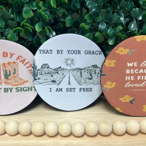 Motivational Faith Coaster: Religious Home & Office Decor (4in)