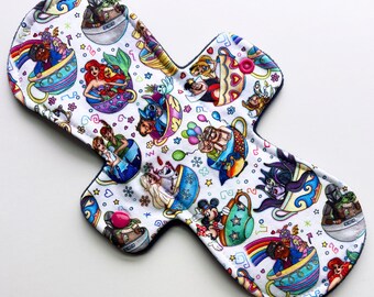 11 Inch Teacups Cotton Jersey Overnight Cloth Pad with Fleece back
