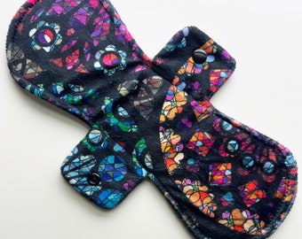 11 Inch Stained Glass Minky Overnight Cloth Pad with Fleece back