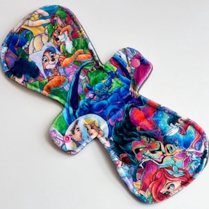 13 Inch Cartoon Characters Minky Post Partum Pad with Fleece Back - Reusable Period Pad, Sustainable Products, Eco-Friendly