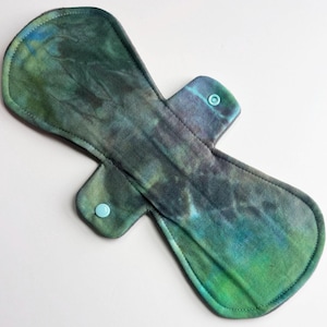 13 Inch Hand Dyed Bamboo Jersey Post Partum Pad with Fleece Back - Reusable Period Pad, Sustainable Products, Eco Friendly