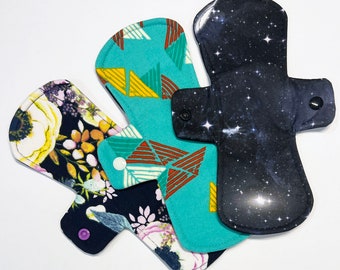 Set of 3 9 Inch Poly Jersey Pantyliners with PUL Backs