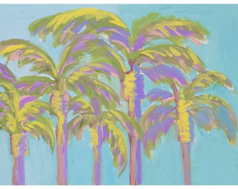 On Island Time- Print of Original, Palm Tree, Beach Painting