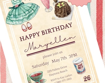 American Girl Maryellen Larkin themed Digital Birthday Invitation PERSONALIZED Instant Editable Template Download and Print Your Own