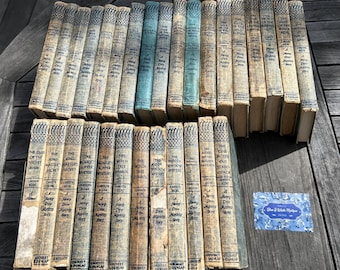 Nancy Drew ORIGINAL TEXT blue tweed hardbacks, blue multipic endpapers - pick your titles