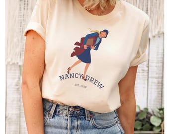 Nancy Drew Established 1930 Unisex Heavy Cotton Tee literary gift girl detective vintage series book retro charm original text