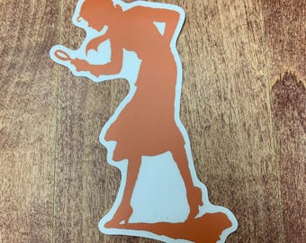 Nancy Drew sticker classic silhouette orange Water Resistant Outdoor Sticker, suitable for car windows. Die-Cut, transparent edge Free ship
