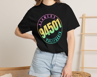 Alameda 94501 T-Shirt in the style Beverly Hills 90210 iconic television logo Bay Area East Bay