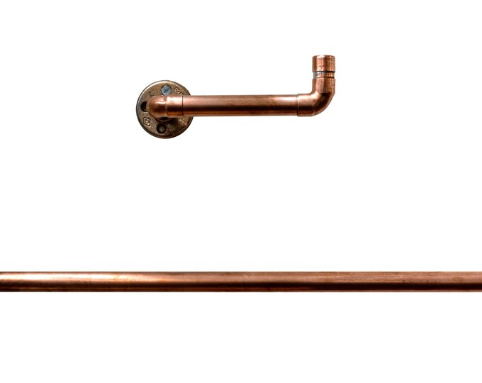 Copper Towel Rail and Toilet Roll Holder Set Industrial Etsy UK