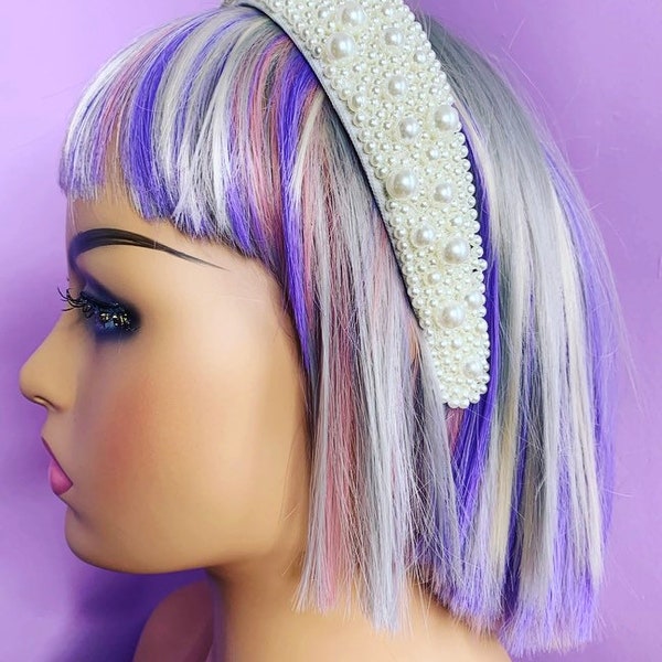 Weiße Perle Hochzeit Braut Braut Haarband Fascinator Kopfschmuck