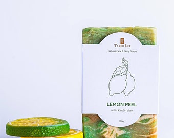Handmade Lemon Peel With Kaolin Clay Bar Soap