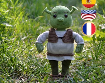 Crochet ogre amigurumi pattern Eng, Fr, Esp PDF