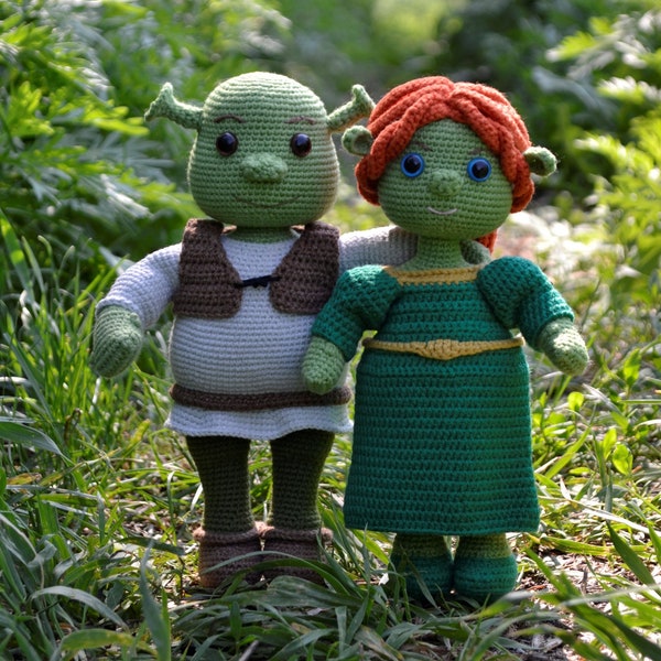 Crochet ogre and ogre princess amigurumi pattern Eng PDF 2 in 1