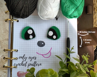 Easy crochet eyes pattern, only crochet safety eyes pattern for amigurumi toys Eng PDF