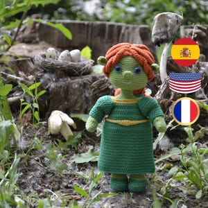 Crochet ogre princess pattern amigurumi Eng, Fr, ESP PDF