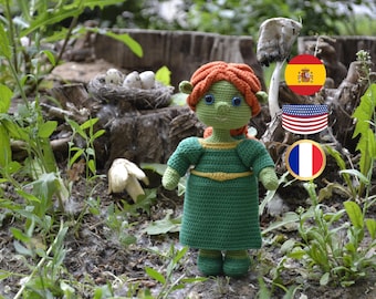 Häkelanleitung für eine Ogerprinzessin, amigurumi Eng, Fr, Pepe PDF