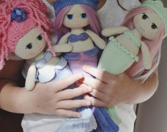 Crochet mermaid doll pattern amigurumi Eng PDF