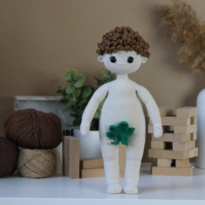 Crochet body boy doll amigurumi curly hair Eng PDF