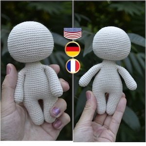 Lättvirkad liten docka kroppsmönster amigurumi Eng Fr Deu PDF
