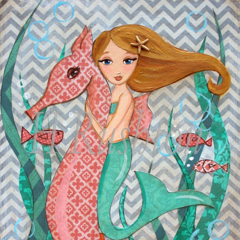 Mermaid Decor Mermaid Art Mermaid Bathroom Decor Etsy