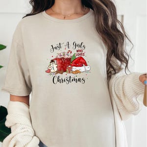 Just a Girls Christmas T-shirt, Funny Christmas T-shirt, Christmas Gift T-shirt, Santa T-shirt, Vintage Xmas T-shirt, Xmas T-shirts