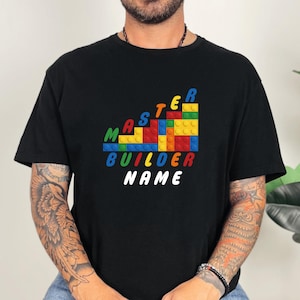 Custom Master Builder Tshirt, Personalized Master Builder Tshirt, Building Blocks Tshirt, Funny Tshirt, Bricks Master Tshirt