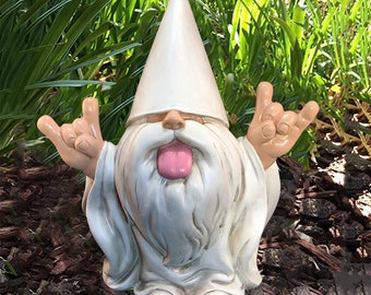 Rocker Garden Gnome | Rockstar Fairy Outdoor Statue for Garden Decor | Whimsical Resin Gnome Ornament | Unique Home & Garden Accent