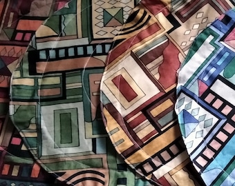 Vintage 90s Abstract Print Dice Bag Bucket Tray