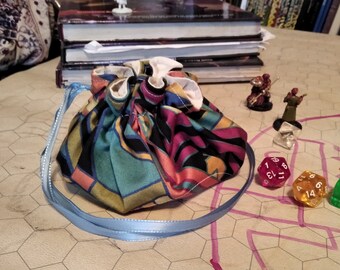 Geometric Print Dice Bag Bucket Tray Vintage 90s Print