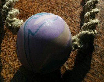Natural Hemp with Purple Swirl Bead