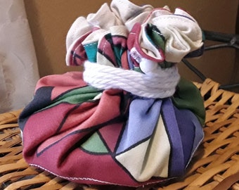 Vintage 90s Abstract Shapes Bucket Dice Bag Rolling Tray