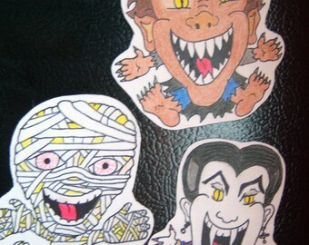Movie Monster Magnets - Set of Three - Vampire, Werewolf and Mummy