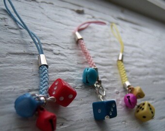 Little Dice Phone Charm or Zipper Pull
