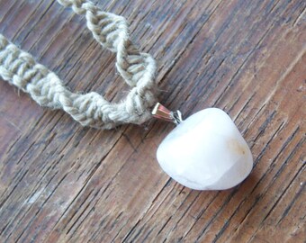 Natural Hemp with Quartz Pendant
