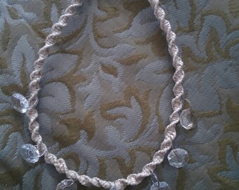 Natural Hemp with Clear Glass Chandelier Pendants