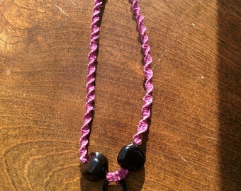 Pink Hemp with Heart Lock Pendant