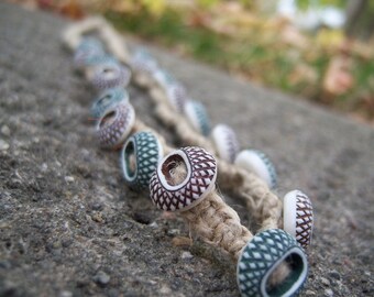 Unisex Natural Hemp Necklace with Buttons