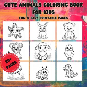 Cute Animals Coloring Book for Kids – Fun & Easy Printable Pages