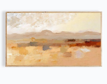 Southwestern Muted Landscape Neutral Soft Textured Frame Tv Art Instant Download