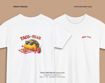 Taco And Relax Camiseta unisex / Camisa gráfica de taco divertido / Regalos de taco para mexicanos / Regalos de martes de taco para amantes de la comida