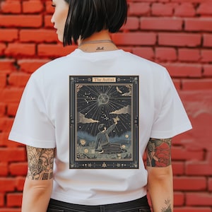 Camiseta de conscientização sobre autismo no estilo de carta de tarô, estética minimalista, neurodivergente, camiseta neuropicante, carta de tarô, camiseta de tarô, presente para autismo