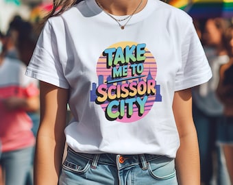 Scheren Stadt Lesben Pride Shirt, Pride Shirts, LGBTQ Shirt, T-Shirt, Gay Pride, lustiges Queer Shirt, Sapphic Pride
