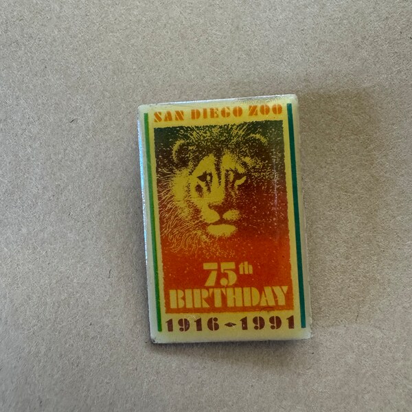 1991 San Diego Zoo 75th Birthday Commemorative Pin
