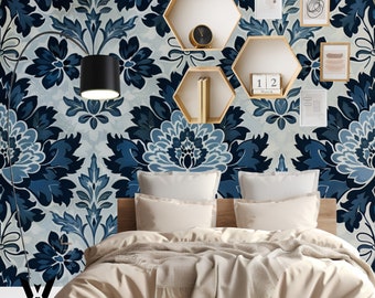 Vine Damast Patroon Behang, Vintage Peel en Stick Wallpaper, Decoratief Patroon Muur Decor, Zelfklevende Muurschildering