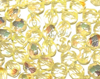 6mm Czech Glass Faceted Round Light Jonquil AB Finish 1200 Plus Beads