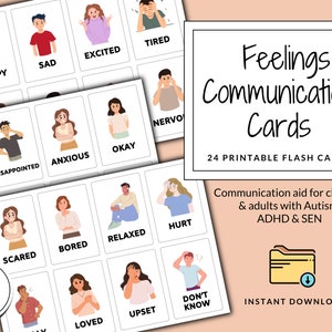 Gevoelenscommunicatiekaarten - Afdrukbaar communicatiehulpmiddel voor kinderen en volwassenen met autisme, ADHD en SEN