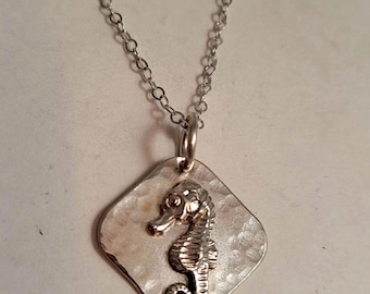 Seahorse Sterling Silver Charm Pendant Necklace