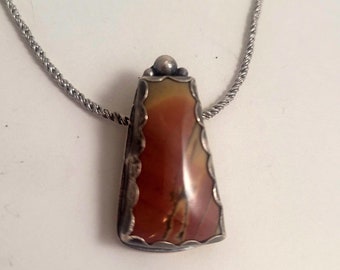 Red Creek Jasper and Sterling Silver Pendant Necklace