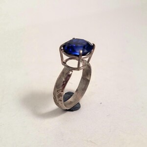 Sterling Silver and Sapphire Ring Size 7.25
