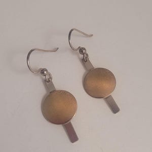 Abstract Silver and Gold Dangle Earrings